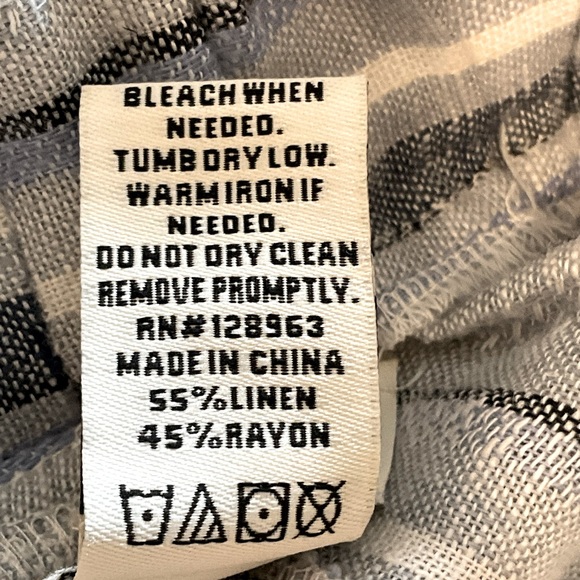 INDIGO REIN sz Small Pull On Pants Pockets Stretch Waist Wide Leg Blue White - Picture 7 of 7